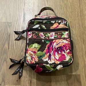 Vera Bradley Green Orange Pink English Rose Retired Print Floral Lunch Box